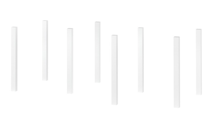 Bettpfosten >Buche Massiv< in weiß lackiert - 70,5x5x70,5x5 (LxBxHxT)