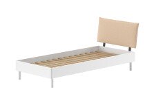 Einzelbett >Buche Massiv< in Buche massiv weiß lackiert - 100x85,5x211,5 (BxHxT)