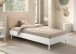 Einzelbett >Buche Massiv< in Buche massiv weiß lackiert - 100x85,5x211,5 (BxHxT)