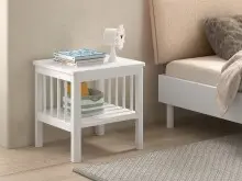 Nachttisch >Buche Massiv< in Buche weiß...