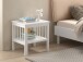 Nachttisch >Buche Massiv< in Buche weiß lackiert - 45x50x50x45 (LxBxHxT)