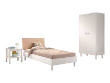 Jugendzimmer-Set >Buche Massiv< (3-teilig) in Buche massiv weiß lackiert