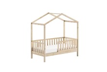 Hausbett >Junior< in Kiefer natur, Massivholz -...