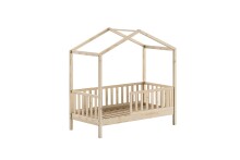 Hausbett >Junior< in Kiefer natur, Massivholz - 148x150,6x75,8cm (BxHxT)