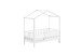 Hausbett >Junior< in Kiefer Weiß, Massivholz - 148x150,6x75,8cm (BxHxT)
