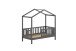 Hausbett >Junior< in Kiefer Anthrazit, Massivholz - 148x150,6x75,8cm (BxHxT)