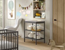 Wickelregal >Dino< in Buche Anthrazit, Massivholz -...