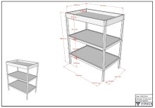 Wickelregal >Dino< in Buche Anthrazit, Massivholz - 79,4x95x49,8cm (BxHxT)