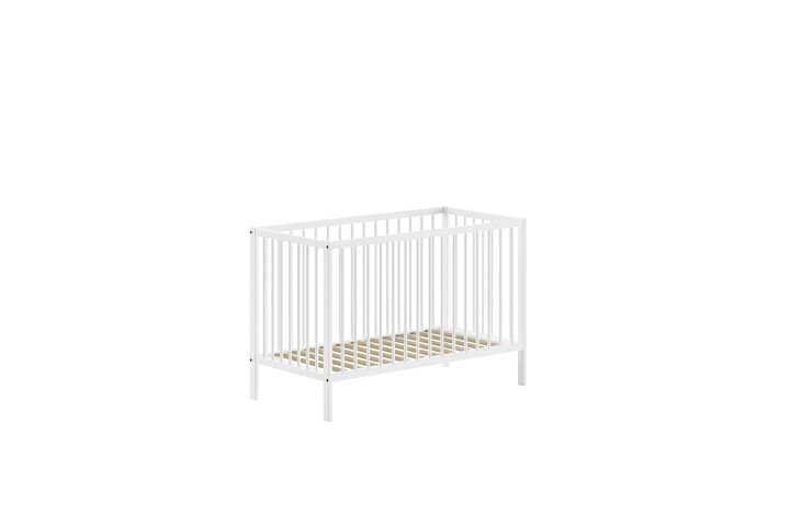 Babybett >Dino< in Buche Weiß, Massivholz - 124,4x84,4x65,4cm (BxHxT)