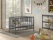 Babybett >Dino< in Buche Anthrazit, Massivholz - 124,4x84,4x65,4cm (BxHxT)