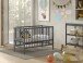 Babybett >Dino< in Buche Anthrazit, Massivholz - 124,4x84,4x65,4cm (BxHxT)