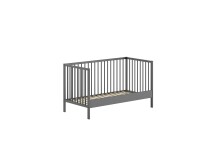 Babybett >Dino< in Buche Anthrazit, Massivholz - 144x84,4x75,5cm (BxHxT)