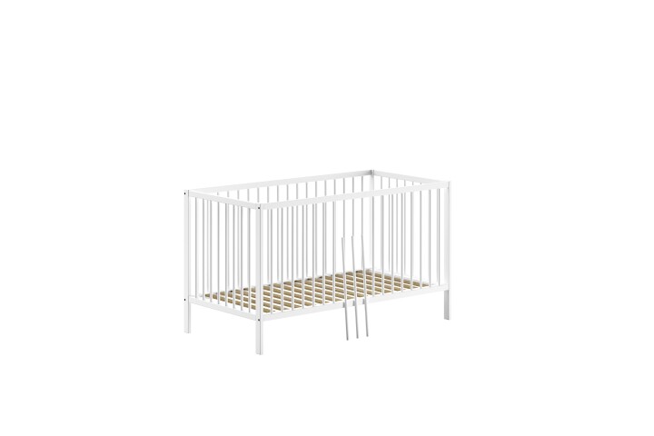 Babybett >Dino< in Buche Weiß, Massivholz - 144x84,4x75,5cm (BxHxT)