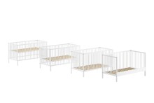 Babybett >Dino< in Buche Weiß, Massivholz - 144x84,4x75,5cm (BxHxT)