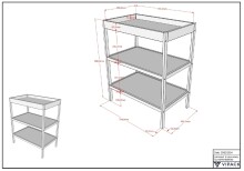 Babymöbel-Set >Dino< in Buche Anthrazit, Massivholz - 144x84,4x75,5cm (BxHxT)