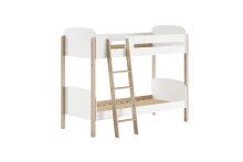 Etagenbett >Kiddy< in Weiß lackiert/Pfosten Kiefer - 214,5x175x125,4 (BxHxT)