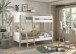 Etagenbett >Kiddy< in Weiß lackiert/Pfosten Kiefer - 214,5x175x125,4 (BxHxT)