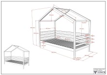 Hausbett >Private< in weiss, Massivholz - 210x170x96cm (BxHxT)
