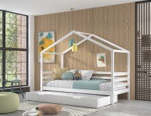 Hausbett >Private< in weiss, Massivholz - 210x170x96cm (BxHxT)
