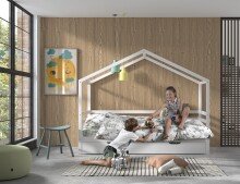 Hausbett >Private< in weiss, Massivholz - 210x170x96cm (BxHxT)