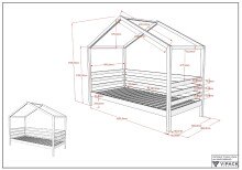 Hausbett >Private< in weiss, Massivholz - 210x170x96cm (BxHxT)