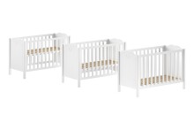 Babybett >Amori< in Weiß, Holzwerkstoff - 129x88,1x66,9cm (BxHxT)