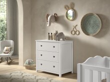Schubkastenkommode >Amori< in Weiß, Holzwerkstoff - 90x89x76cm (BxHxT)