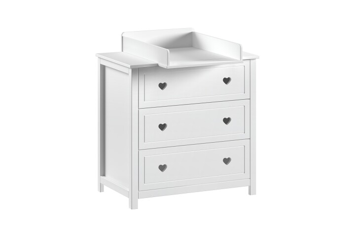 Wickelkommode >Amori< (2-teilig) in Weiß, Holzwerkstoff - 90x100,5x76cm (BxHxT)