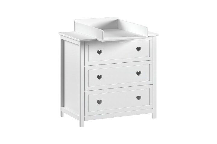 Wickelkommode >Amori< (2-teilig) in Weiß, Holzwerkstoff - 90x100,5x76cm (BxHxT)