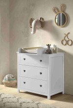 Wickelaufsatz >Amori< in Weiß, Massivholz - 53x53x14x72,6cm (LxBxHxT)