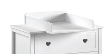 Wickelaufsatz >Amori< in Weiß, Massivholz - 53x53x14x72,6cm (LxBxHxT)