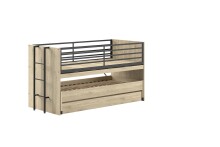 Hochbett >Sam< in Eiche Melamin Dekor - 219x219x116,6x98 (LxBxHxT)