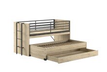 Hochbett >Sam< in Eiche Melamin Dekor - 219x219x116,6x98 (LxBxHxT)