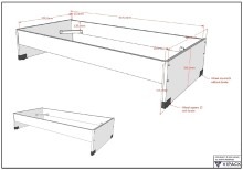 Hochbett >Sam< in Eiche Melamin Dekor - 219x219x116,6x98 (LxBxHxT)