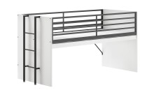 Hochbett >Sam< in Weiß Melamin Dekor, Holzwerkstoff - 219x116,6x98cm (BxHxT)