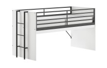 Hochbett >Sam< in Weiß Melamin Dekor, Holzwerkstoff - 219x116,6x98cm (BxHxT)