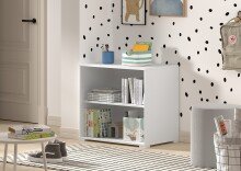 Unterstellregal >Sam< in Weiß Melamin Dekor - 67,7x67,7x61,5x43 (LxBxHxT)