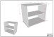 Unterstellregal >Sam< in Weiß Melamin Dekor - 67,7x67,7x61,5x43 (LxBxHxT)