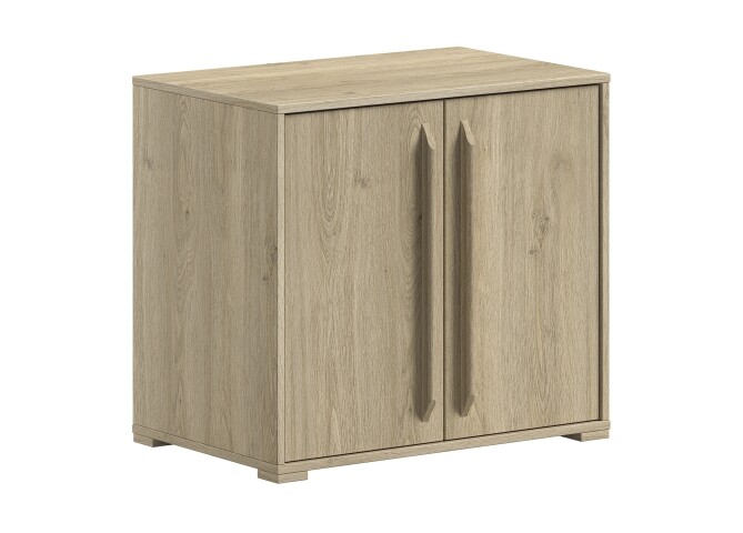 Kommode >Sam< in Eiche Melamin Dekor, Holzwerkstoff - 67,7x61,5x43cm (BxHxT)