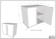 Kommode >Sam< in Weiß Melamin Dekor, Holzwerkstoff - 67,7x61,5x43cm (BxHxT)