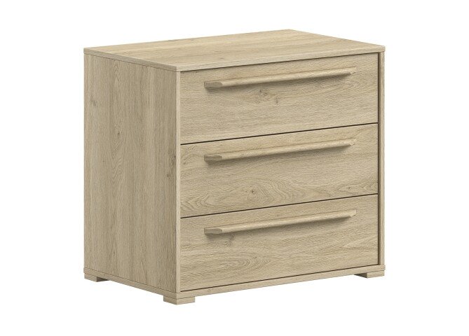 Schubkastenkommode >Sam< in Eiche Melamin Dekor - 67,7x61,5x43 (BxHxT)