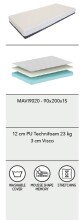 Komfortschaummatratze >Matratze Vipack< in Beige - 200x200x15x90 (LxBxHxT)