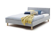 Polsterbett >Lena< Liegefläche 120x200cm, eisblau, Stellmaß: 125x76x208cm (BxHxT)