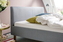 Polsterbett >Lena< Liegefläche 120x200cm, eisblau, Stellmaß: 125x76x208cm (BxHxT)