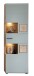 Vitrine >Kathlin< 1 Tür, inkl. LED, schilfgrün / Eiche Dekor - 65x205x37 (BxHxT)