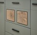 Vitrine >Kathlin< 1 Tür, inkl. LED, schilfgrün / Eiche Dekor - 65x205x37 (BxHxT)