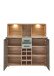 Barschrank >Kathlin< Barfach, Stauraum, LED, schilfgrün / Eiche Dekor - 120x129x37 (BxHxT)