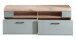 Lowboard >Kathlin< 2 Schübe, schilfgrün / Eiche Dekor - 140x51x47 (BxHxT)