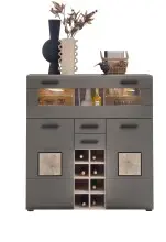 Barschrank >Kathlin< Barfach, Stauraum, LED, basalt...