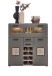 Barschrank >Kathlin< Barfach, Stauraum, LED, basalt / Eiche Dekor - 120x129x37 (BxHxT)